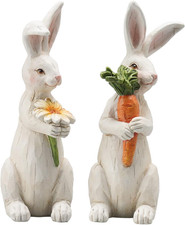 Easter-Decorations Bunny-Decor Spring-Figurines Table-Centerpiece - 2PC Spring D