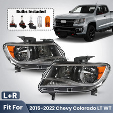Halogen Headlight For 2015-2022 Chevy Colorado Lt Wt Base Pair Leftright Wbulb
