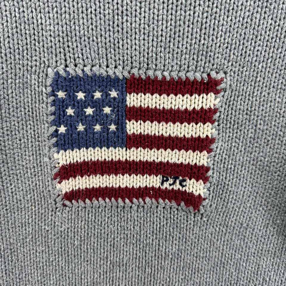 VTG 90s Polo Jeans Co. Ralph Lauren Flag Sweater Kids Large Youth Knit Pullover - Image 2 of 4