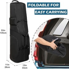 Golf Travel Bag with Wheels, 1680D Heavy Duty Oxford, Soft Foldable, Golf Clu...