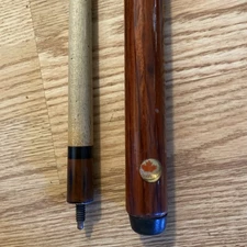 Dufferin 2 Two Piece Pool Cue Stick - Vintage Red Maple Leaf Logo 58.5”