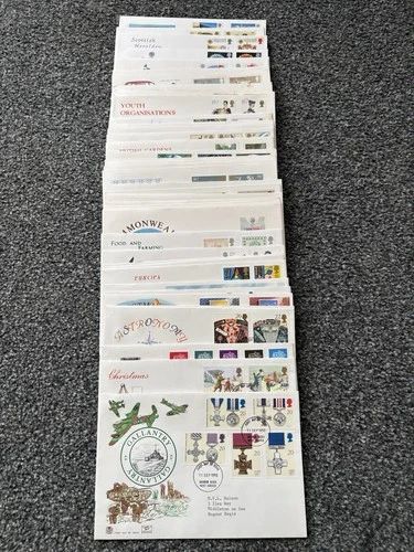 Job Lot of 48 UK GB First Day Covers & Covers FDC's 1981 - 1990 Lot #O14
