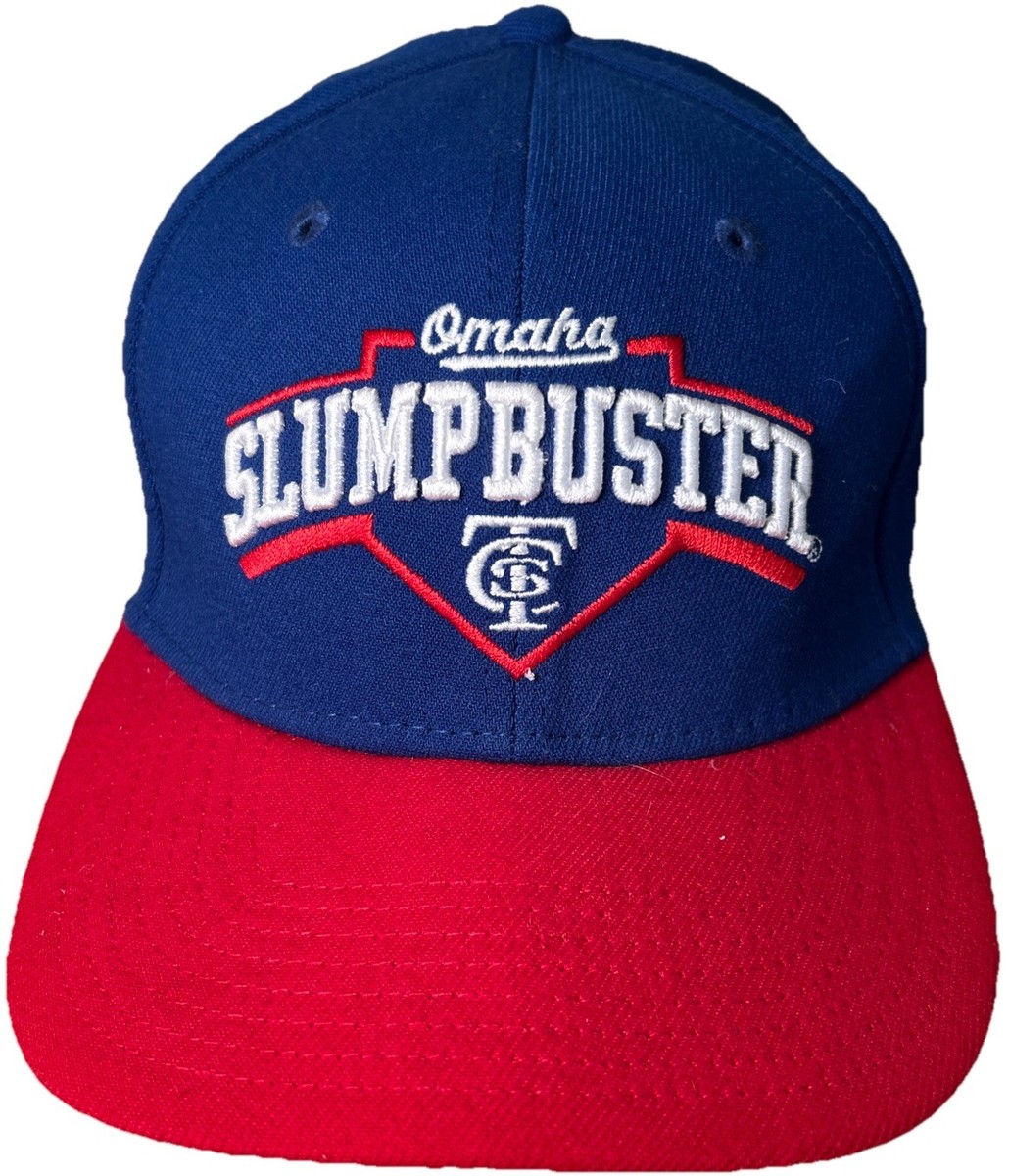 Crown トラッカーキャップ 90s Omaha Slump Buster Triple Crown New Era Baseball Hat Sz S/M Blue