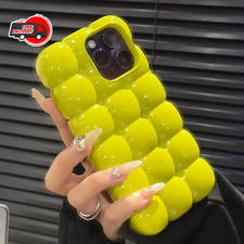 Cute 3D Block Lattice Case For iPhone 16 15 14 13 12 11 Pro Max Candy Soft Cover