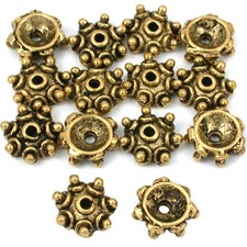 Bali Bead End Caps Antique Gold Plated 10.5mm...