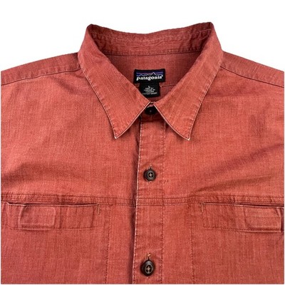 Vintage Patagonia Shirt Mens L Rust Chest Pockets Lightweight Outdoors Camp