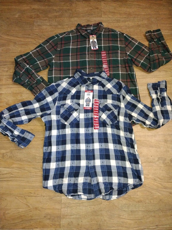 Frye & Eddie Bauer Flannel Shirt Lot Of 2 Men's Extra Large XL New With Tags 
