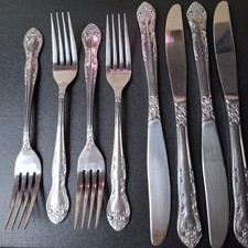 8-tlg. Esmeyer Besteck-Set für 4 Personen — Rosen-Dekor — Edelstahl Rostfrei