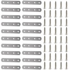 Pack of 20 Small Flat Brackets for Secure Furniture and Cabinet Fixing
