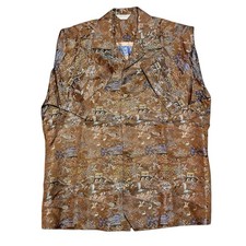 Hawaiian Button Up Men  s XL Shirt Asian Design Made USA Rare 70s VTG Classic