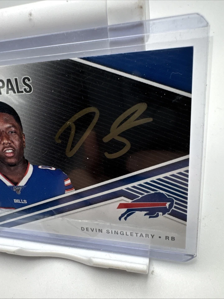 2019 Donruss Elite #PP-DS Devin Singletary Pen Pals Gold Ink - Image 3 of 4