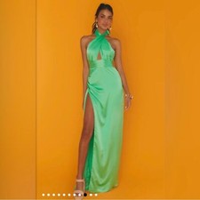 Show me your mumu Adele halter green gown dress formal wedding event party S