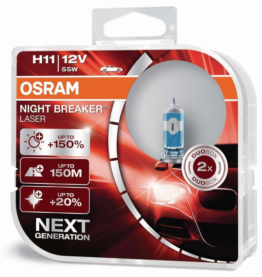 Osram H11 12V 55W PGJ19-2 NIGHT BREAKER LASER +150% mehr Helligkeit 2Stk.