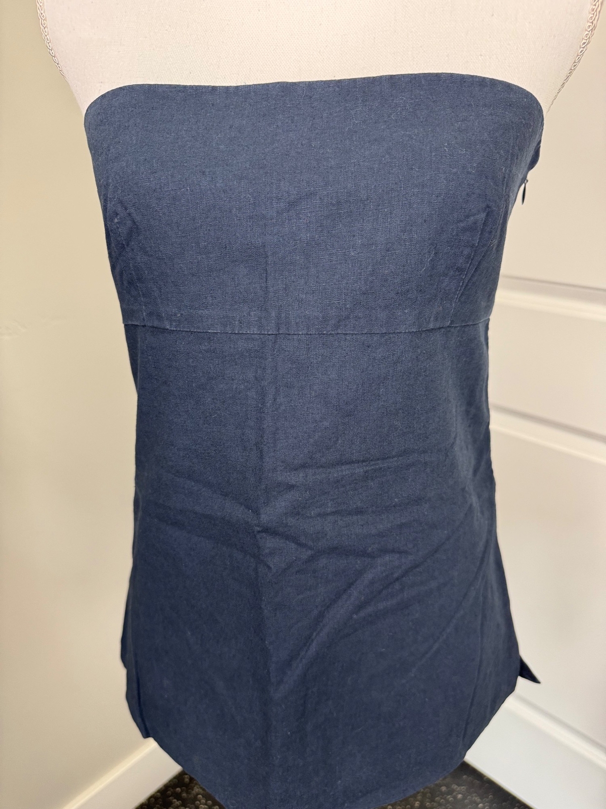 J. Crew Womens Navy Strapless Top NWT Sample Piece Size 4 Cotton Blend