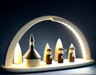LED Schwibbogen 42cm  Seiffener Kirche + Kurrende modern  Erzgebirge inkl. USB