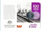 AUSTRALIAN:2015 ANZACS Remembered-20 Cent Australian coin - Gallipoli Landing