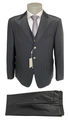 Abito elegante uomo PAL ZILERI, tg 52 DROP 8 grigio a righe lamè 3 pezzi,  -60%. | eBay