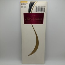 Hanes Silk Reflections Opaque Knee Highs Style E47 Deep Green One Size
