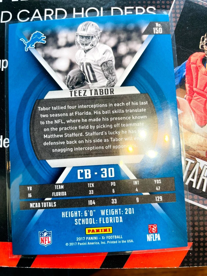 TEEZ TABOR 2017 Panini XR ROOKIE RED parallel RC /299 #150 Lions V796 - Image 2 of 2