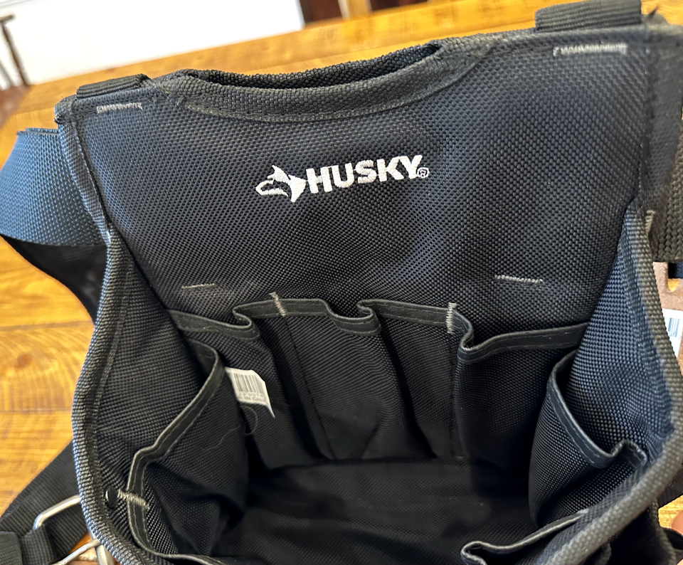 Husky Tool Belt, Black, Hammer holder, 9 pocket, adjustable belt, never