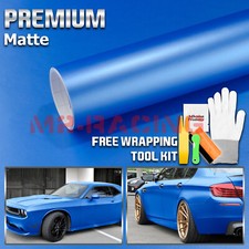 Matte Flat Metallic Blue Vinyl Car Wrap Sticker Decal Bubble Free Adhesive Film