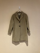 Clements Ribeiro Womens Wool Blend Beige Overcoat Size Medium Size 10-12