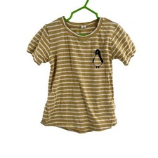 HUX Yellow Stripe Organic Cotton Penguin Tee Size 5