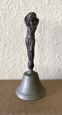 Small Antique Art Nouveau Circa 1900 Sterling Silver Goddess Female dinner Bell