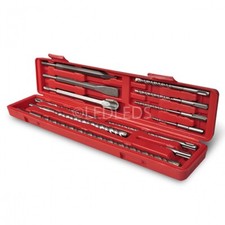 PUNTE TRAPANO 20 18 16 14 12 10 8 6 5 MM SCALPELLI SDS PLUS  VALIGETTA 12 PEZZI