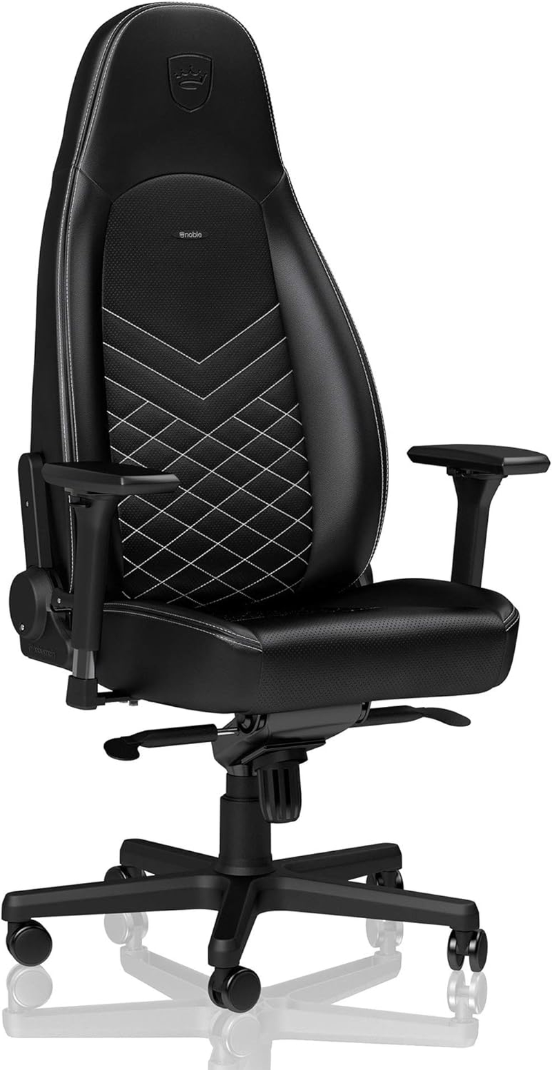 ICON Gaming & Office Chair with Lumbar Support, Black PU Faux Leather-image