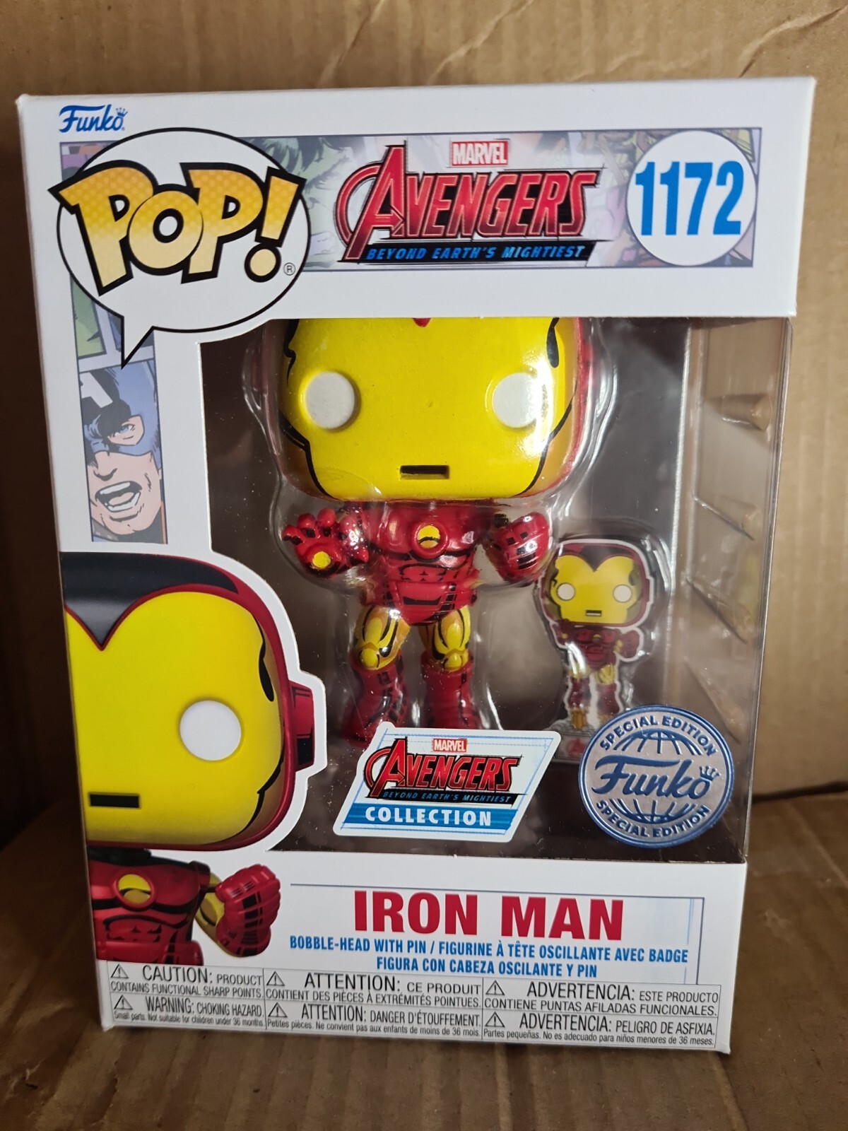 Funko Pop! Marvel Avengers Collection Iron Man With Pin #1172 Special Edition
