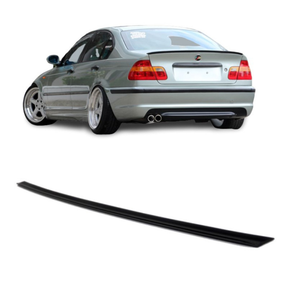 Becquet aileron noir mat pour BMW Série 3 E46 berline en ABS look M Sport de 1998 à 2005