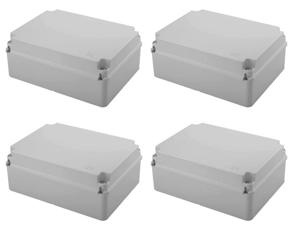 4 x Gewiss GW44208 IP56 Plastic Enclosures IP56 240mm x 190mm  x 90mm (Grey)