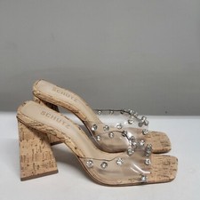 Schutz Lizah Cork Heel Vinil/Nude Womens Size 7.5B