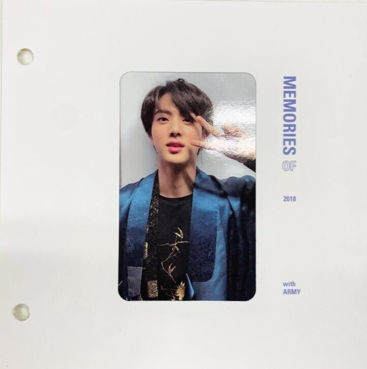 BTS JIN MEMORIES OF 2018 Bluray Official Photocard With mount Blu