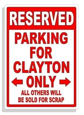 Personalized Parking Sign Wall Decal Metal Sign No Parking Customized CLAYTON