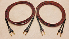 Pair 12 AWG 8 foot Premium Copper OFC Speaker Cables 24K Plugs READ DESCRIPTION