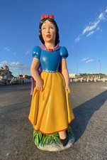 Statua Grande Biancaneve Sette Nani Giardino Esterno Cemento Cartone Animato