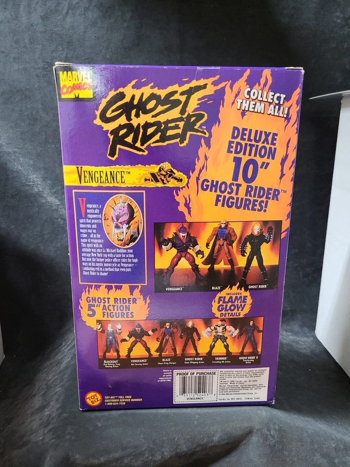 Figura de acción Marvel's Ghost Rider Vengeance 10" Glow in the Dark Edición Deluxe Foto 2 de 3