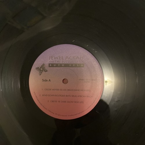 JEWEL ACKAH AND THE BUTTERFLY SIX BUTU SELA vinyl lp - Picture 3 of 9