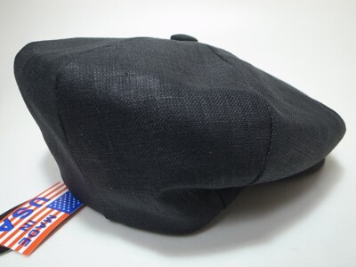 NEW YORK HAT LINEN NEWSBOY CAP USA製 XL New York Hat Co Linen Newsboy Cap Black size XL Made in USA | eBay