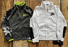 NIKE JACKET LOT OF 2 WHITE GRAY NEW WITH TAGS BOYS SIZE 5 6 EXCELLENT
