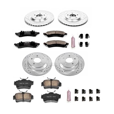 K1305 Powerstop 4-Wheel Set Brake Disc and Pad Kits Front & Rear for Mustang