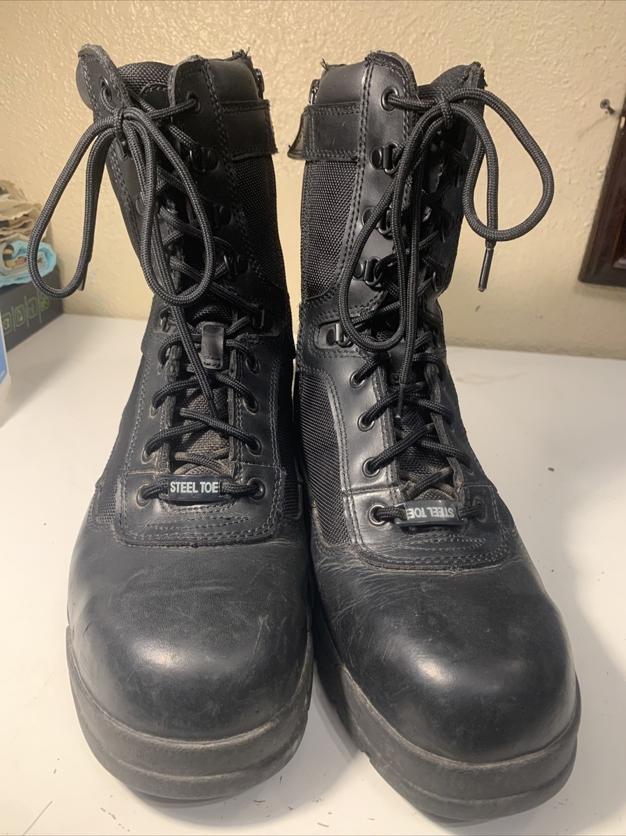 Mens Bates Tactical Black Military Steel Toe Boots Side Zip  display picture 1