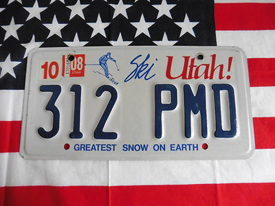 US UTAH SKI 312 PMD SNOW EARTH AUTO CAR KENNZEICHEN NUMMERNSCHILD PLATE TAG USA 