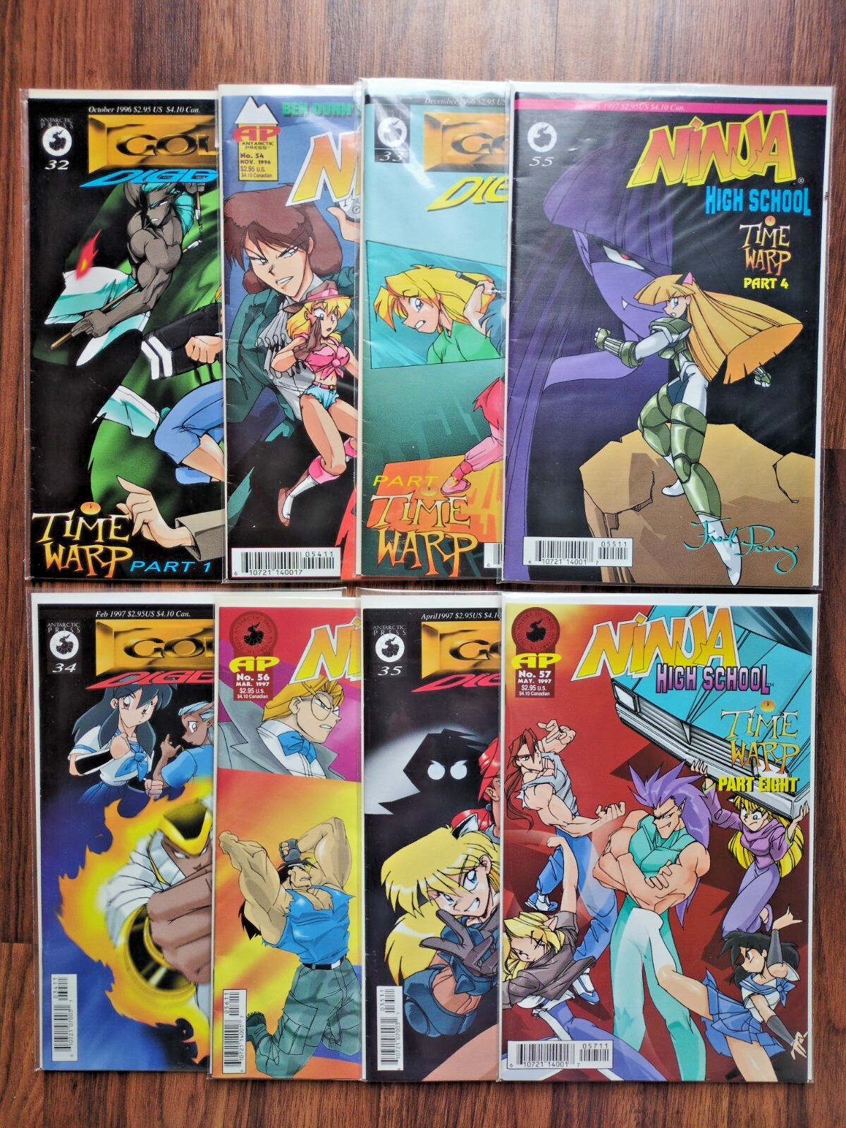 Ninja High School Gold Digger Time Warp Complete Set 1996 1997 Antarctic-image