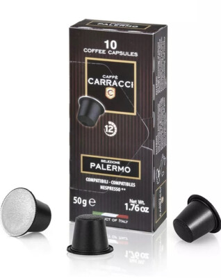 Caffè Carracci Capsule Nespresso Selezione Palermo (Lot Of 6 Box) Italian Coffee