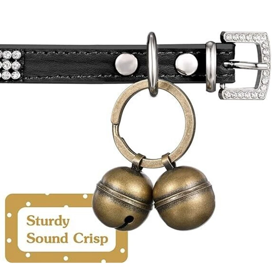 2 Pcs Cat Bells Dog Bell For Collar With Loud Crisp Sound Brass Pet Bells - Image 3 of 4