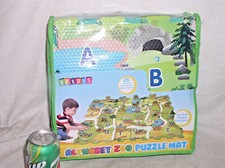 3x3' 9 Piece 26 ANIMAL ALPHABET ZOO PUZZLE Foam Floor Mat Kids Child Age 3 USA