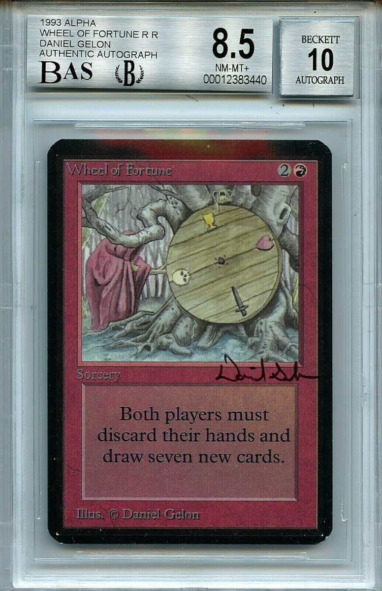 MTG Alpha Wheel of Fortune BGS 8.5 NM-MT+ BAS 10 Signed MTG Alpha Wheel of Fortune BGS 8.5 NM-MT+ BAS 10 Signed